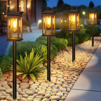 Super Bright Solar Garden Lights - 800mAh 12Hrs 50 Lumens 2700K Warm White Waterproof LED Pathway Lights for Yard, Patio, Walkway